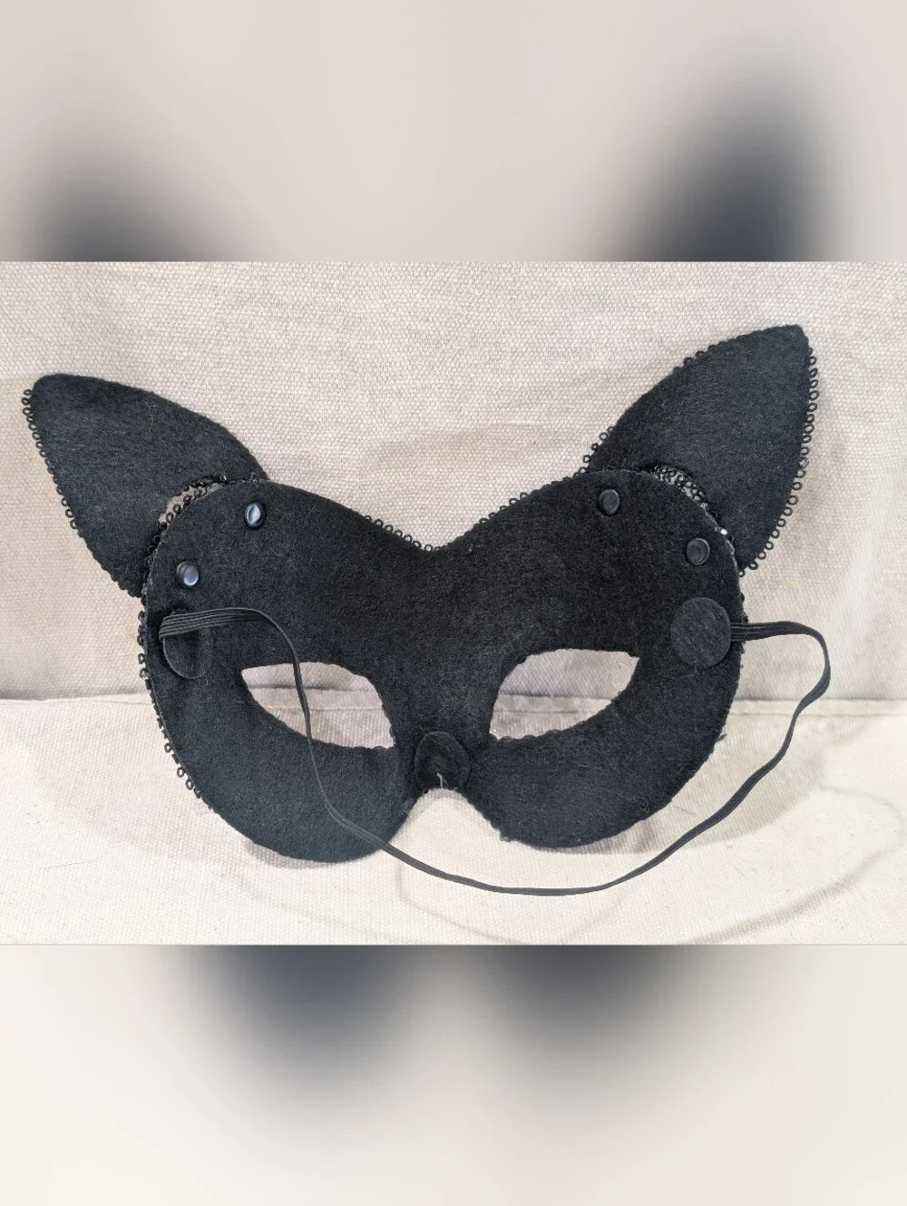 Halloween black cat masquerade mask sequins costume dark romantic whimsy adult